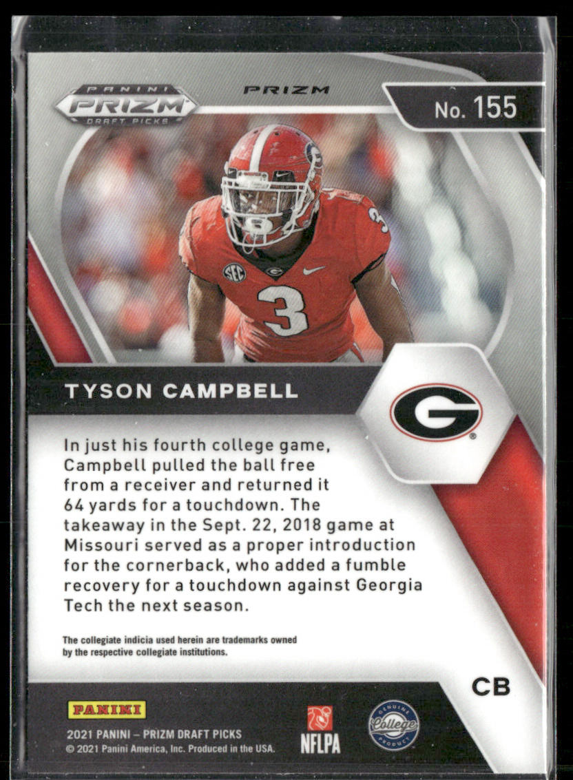Tyson Campbell 2021 Panini Prizm Draft Picks Collegiate Red White and Blue #155