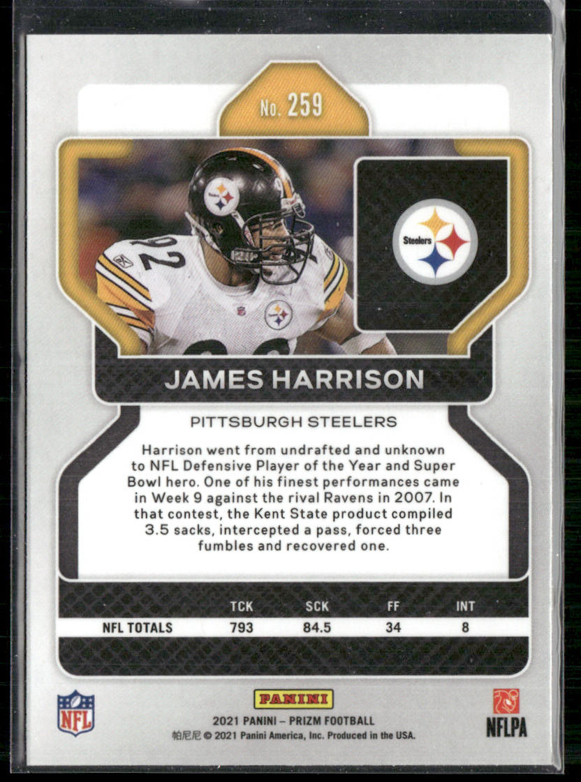 James Harrison 2021 Panini Prizm #259 Pittsburgh Steelers
