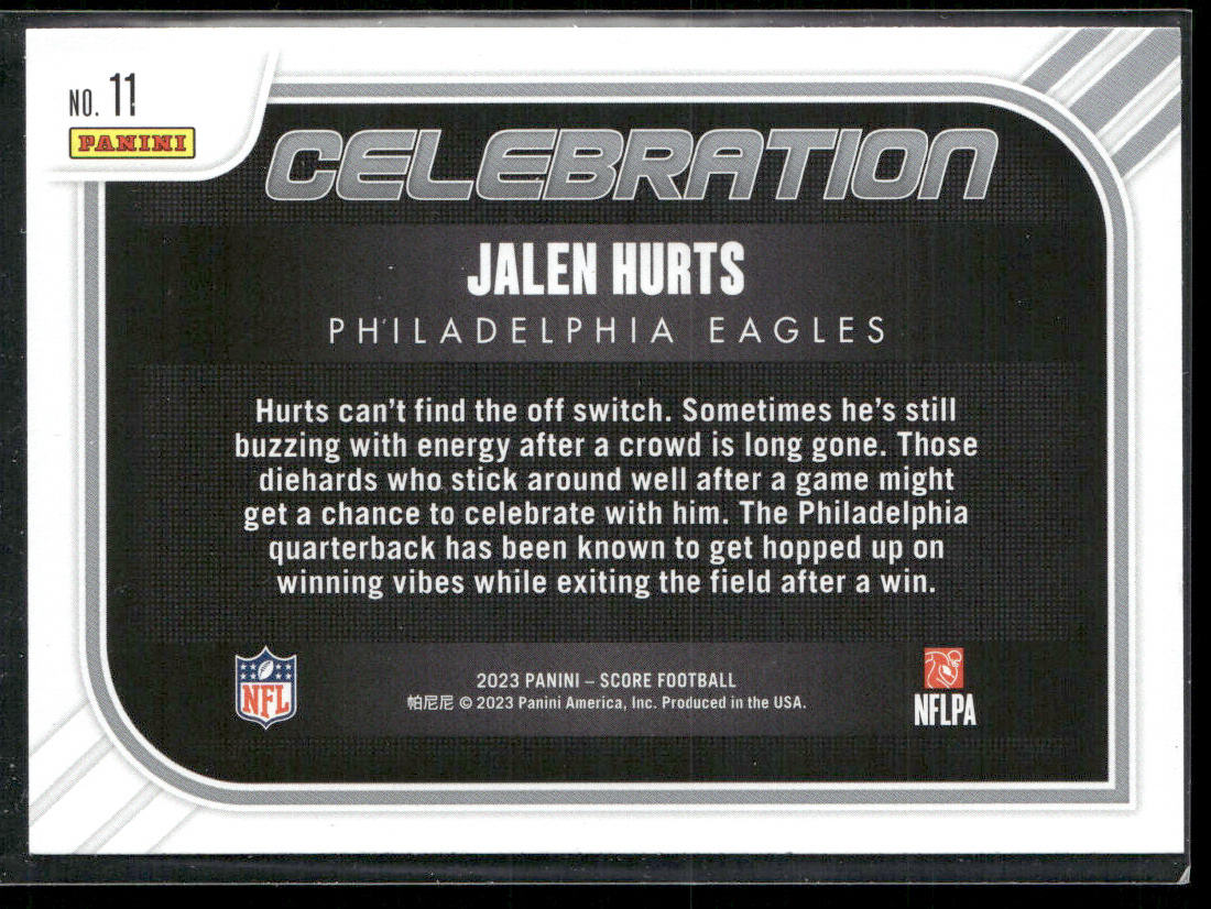 Jalen Hurts 2023 Score Celebration #11 Philadelphia Eagles