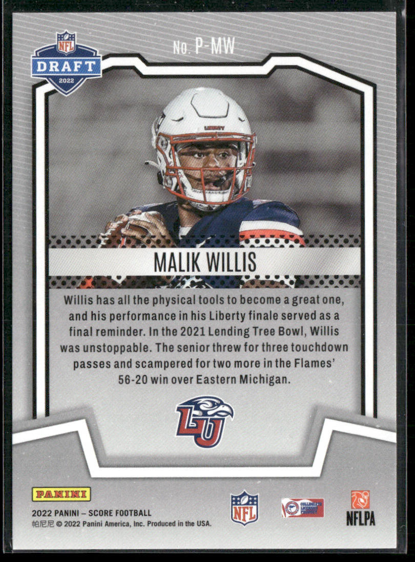 Malik Willis 2022 Score PROtential #P-MW Liberty Flames