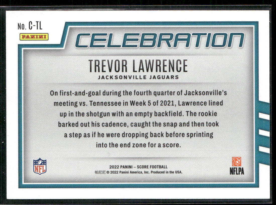 Trevor Lawrence 2022 Score Celebration #C-TL Jacksonville Jaguars