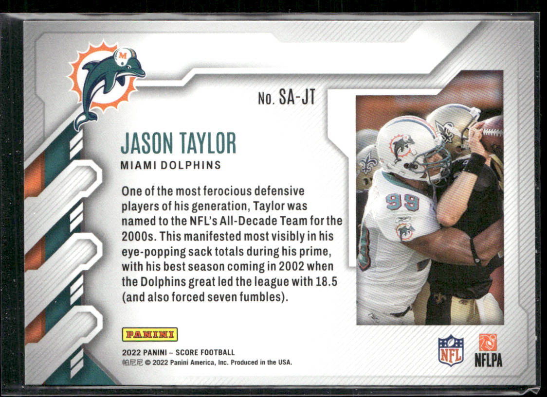 Jason Taylor 2022 Score Sack Attack #SA-JT Miami Dolphins