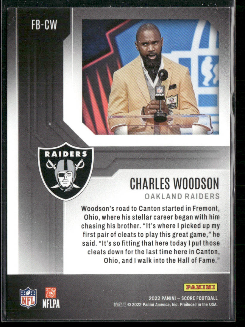 Charles Woodson 2022 Score First Ballot #FB-CW Oakland Raiders