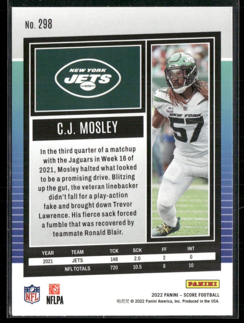 C.J. Mosley 2022 Score Gold #298 New York Jets
