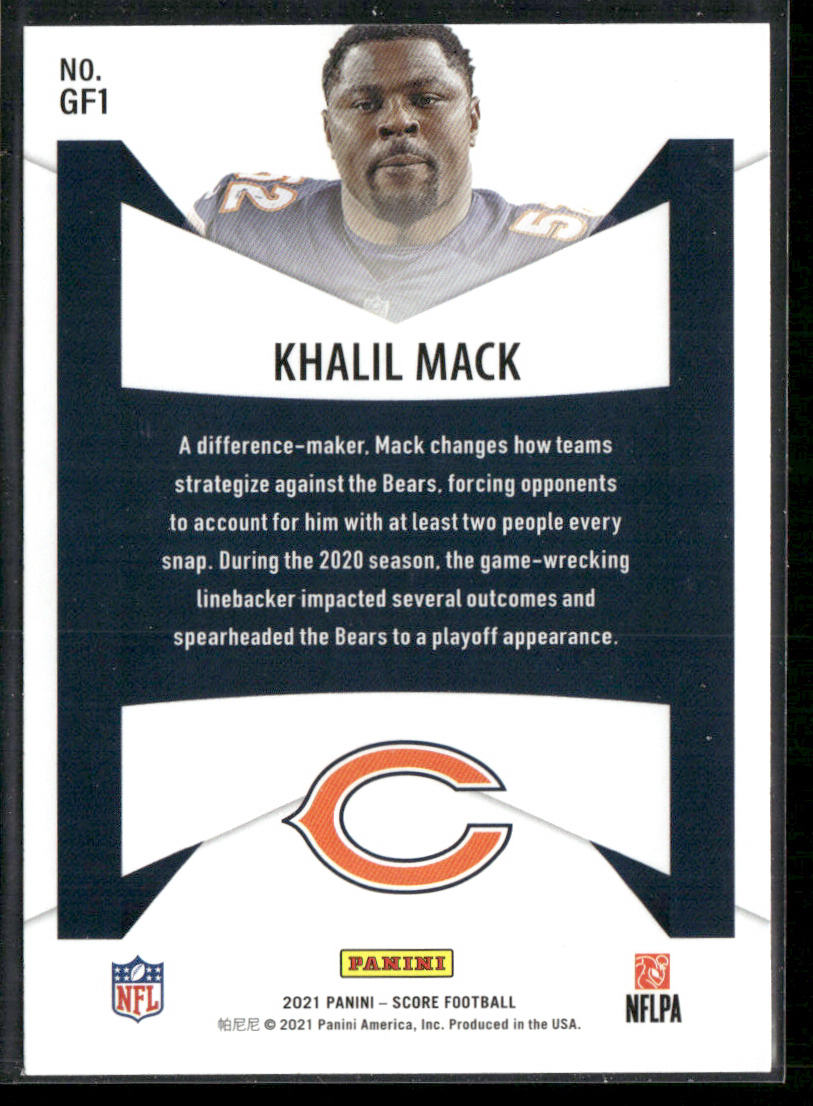 Khalil Mack 2021 Score Game Face #GF1 Chicago Bears