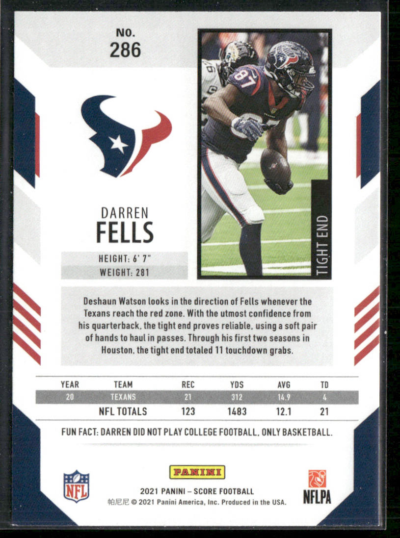 Darren Fells 2021 Score #286 Houston Texans