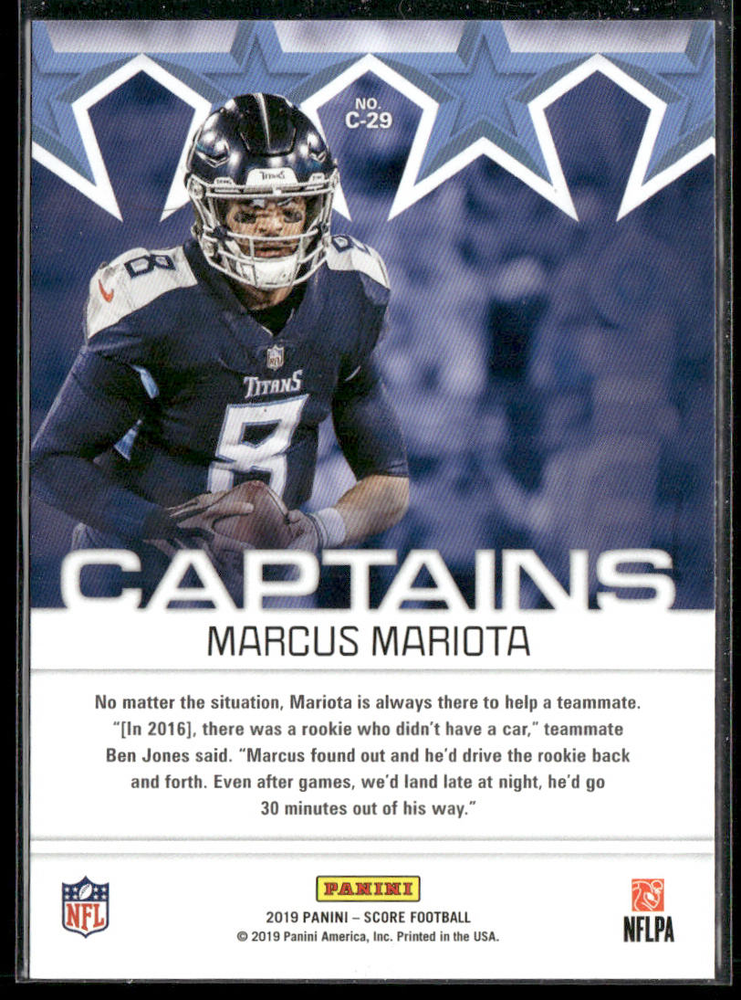 Marcus Mariota 2019 Score Captains #C-29 Tennessee Titans