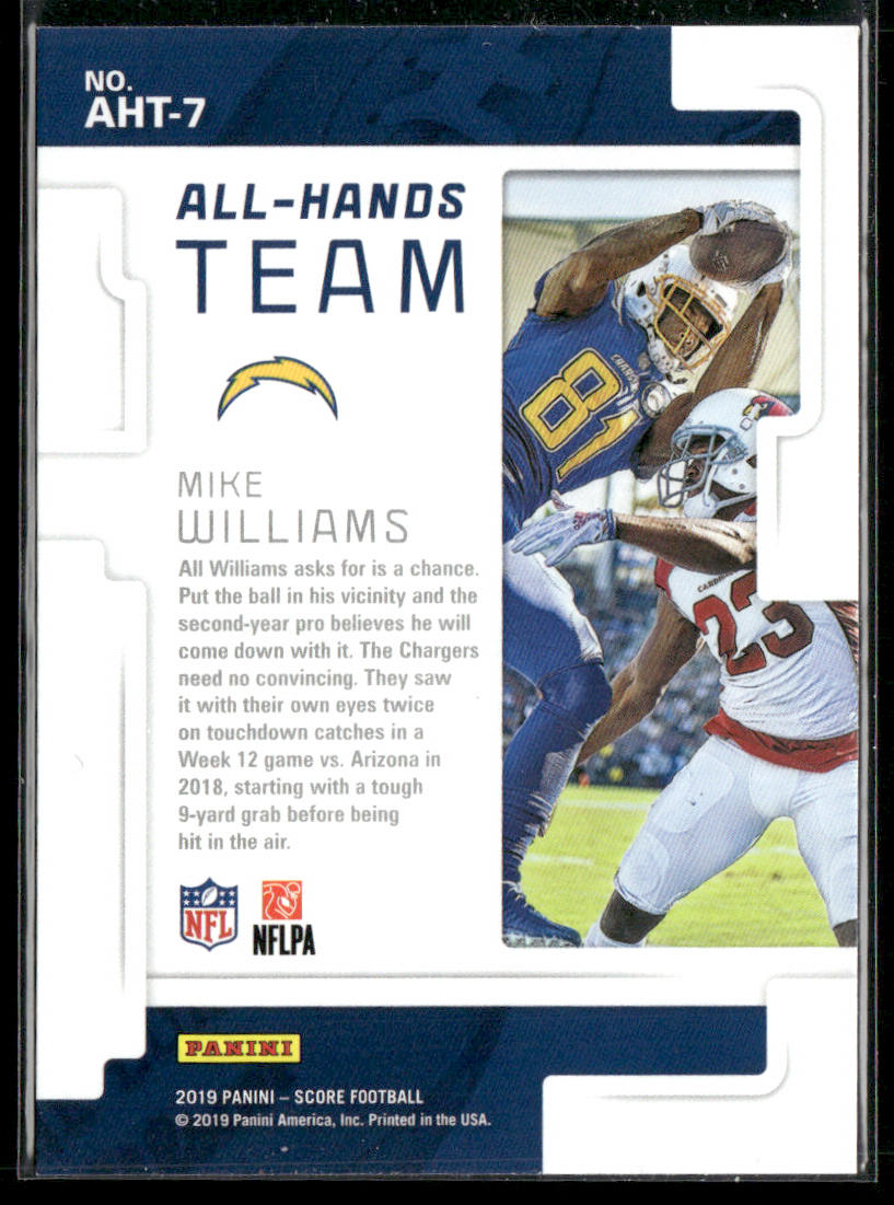 Mike Williams 2019 Score All Hands Team #AHT-7 Los Angeles Chargers