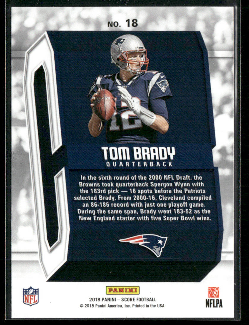 Tom Brady 2018 Score Captains #18 New England Patriots