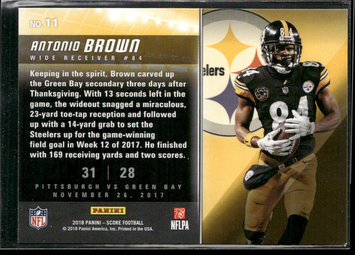 Antonio Brown 2018 Score Scoreboard #11 Pittsburgh Steelers