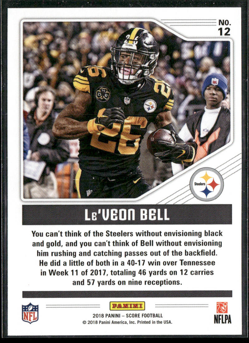 Le'Veon Bell 2018 Score Color Rush #12 Pittsburgh Steelers
