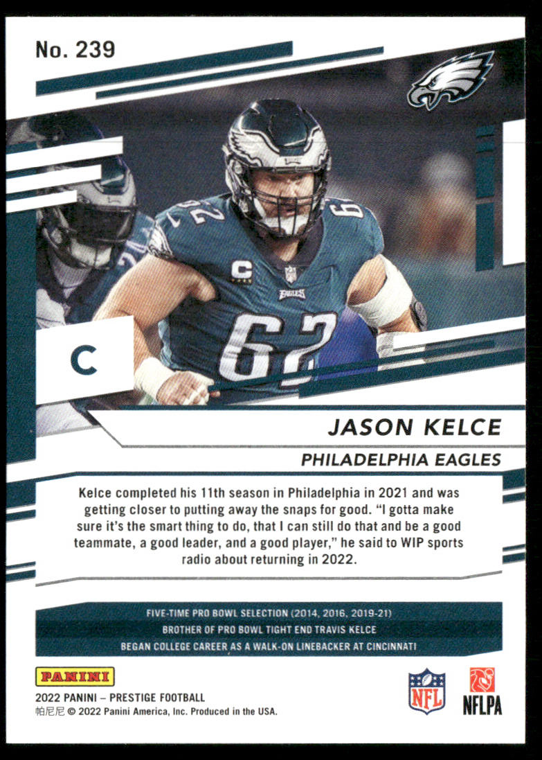 Jason Kelce 2022 Panini Prestige #239 Philadelphia Eagles
