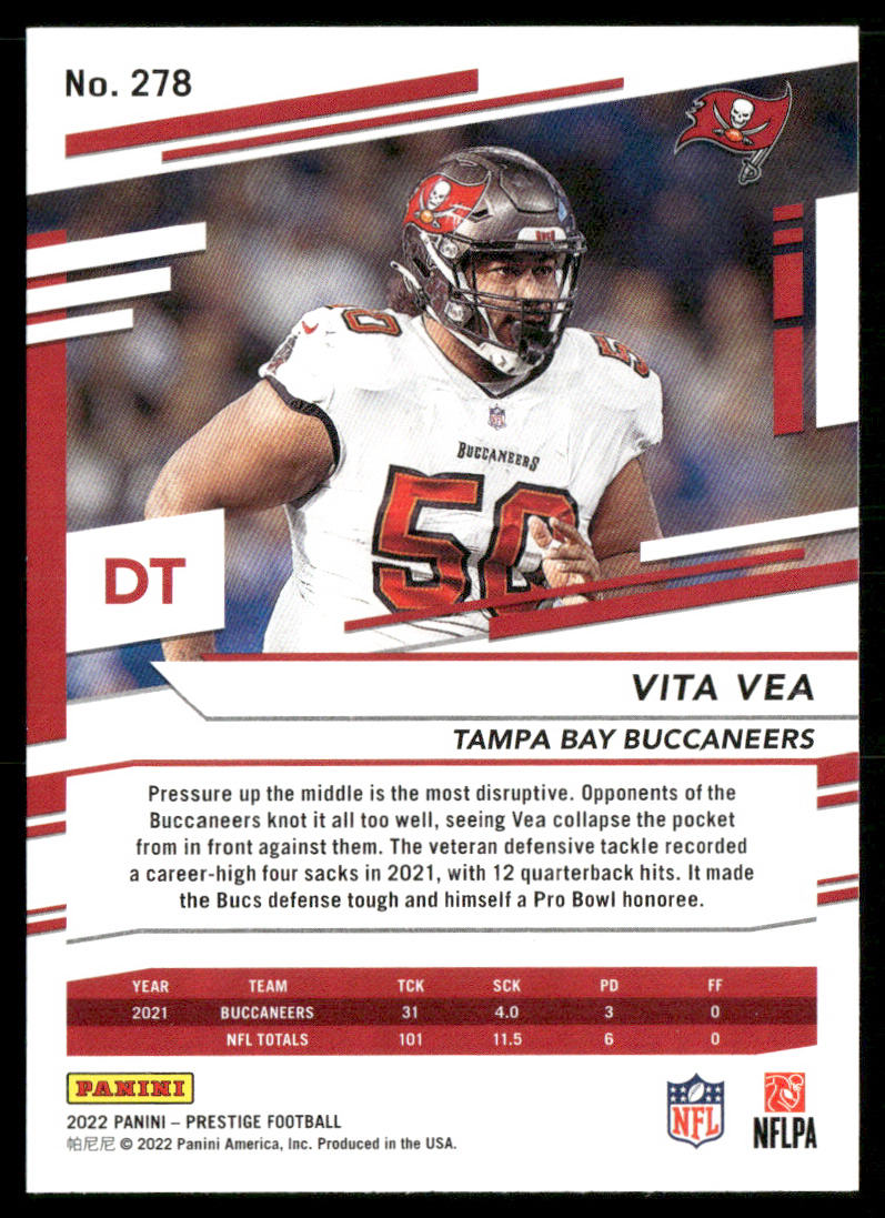 Vita Vea 2022 Panini Prestige #278 Tampa Bay Buccaneers