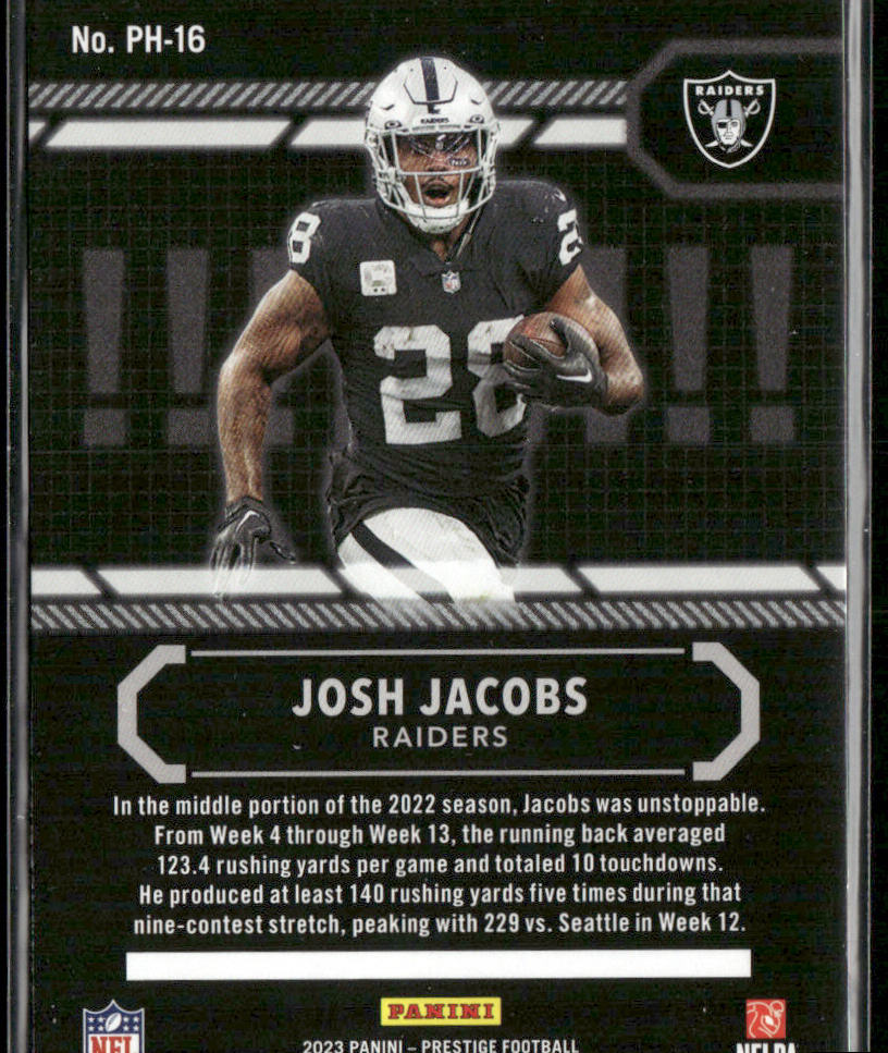 Josh Jacobs 2023 Panini Prestige Power House #PH-16 Las Vegas Raiders
