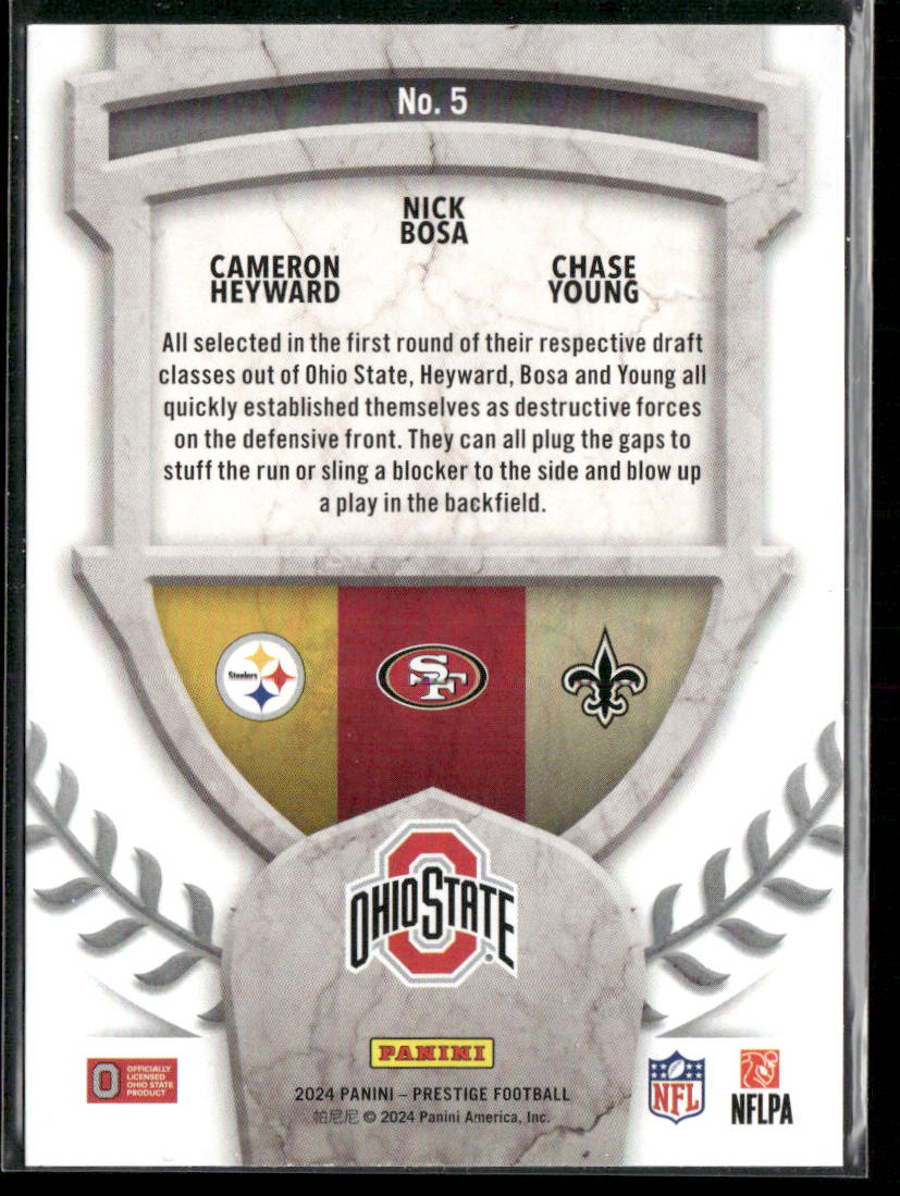 Cameron Heyward / Chase Young / Nick Bosa 2024 Panini Prestige Alma Maters #5