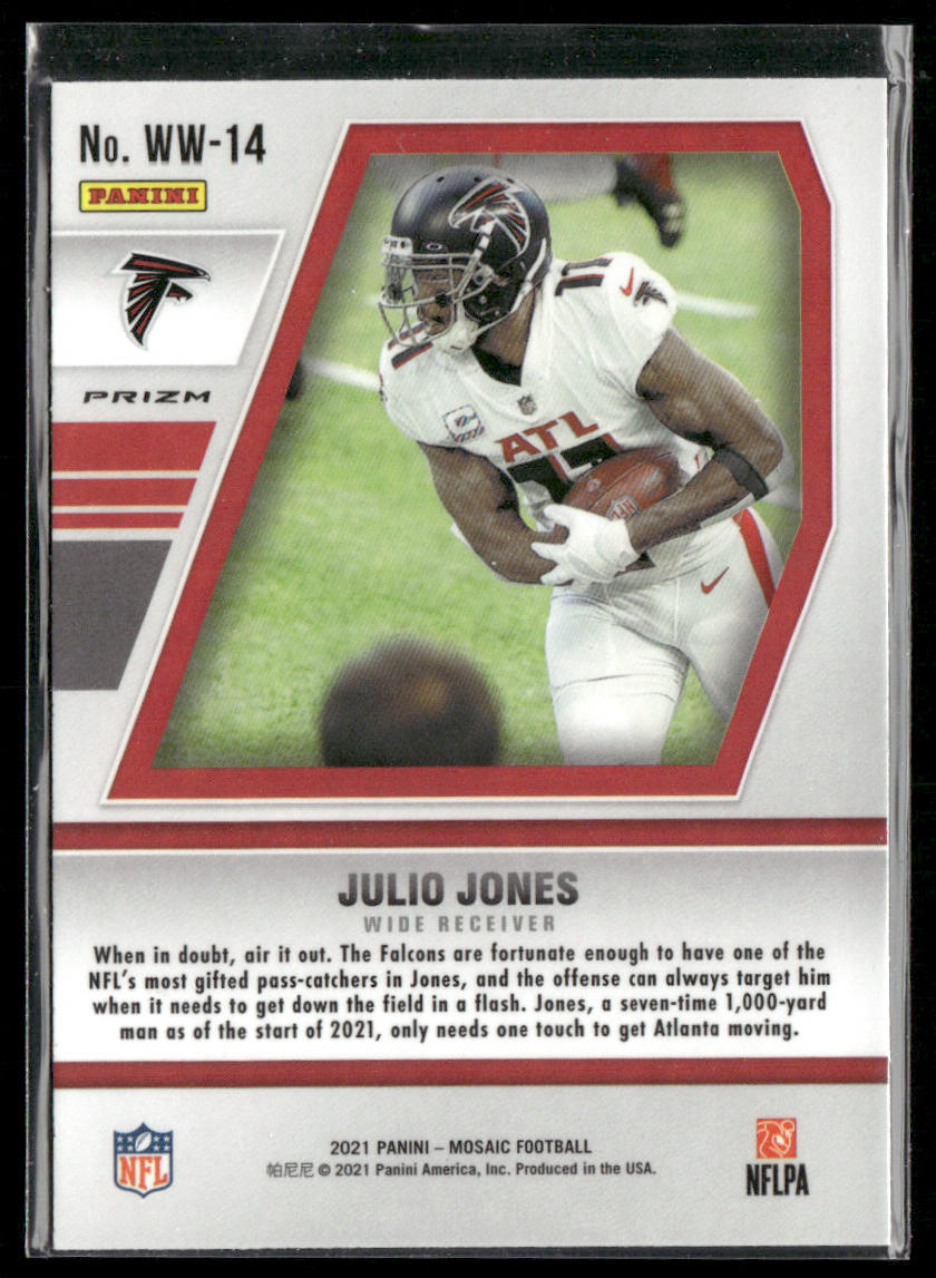 Julio Jones 2021 Panini Mosaic Will to Win Mosaic Green #WW-14 Atlanta Falcons