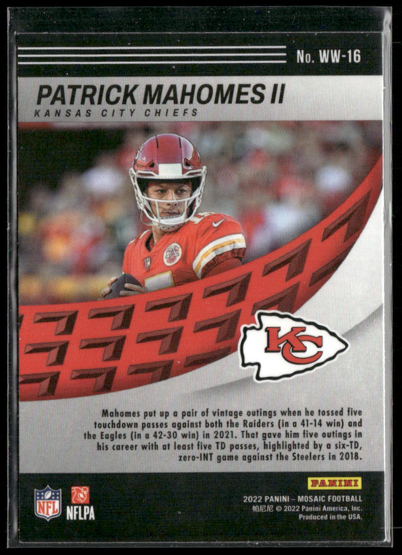 Patrick Mahomes II 2022 Panini Mosaic Will to Win Mosaic #WW-16 Chiefs