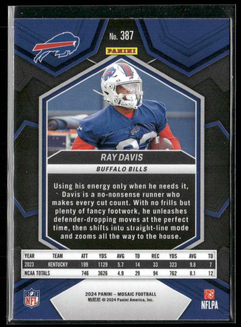 Ray Davis 2024 Panini Mosaic #387 RC Buffalo Bills