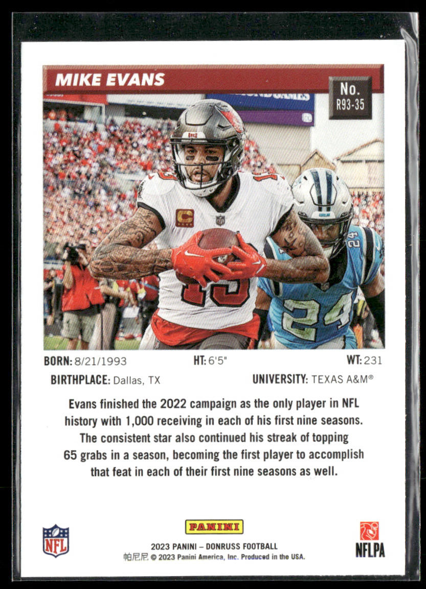 Mike Evans 2023 Donruss Retro 1993 #R93-35 Tampa Bay Buccaneers