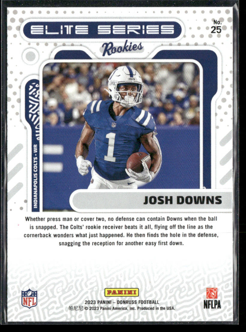 Josh Downs 2023 Donruss Elite Series Rookies #25 Indianapolis Colts
