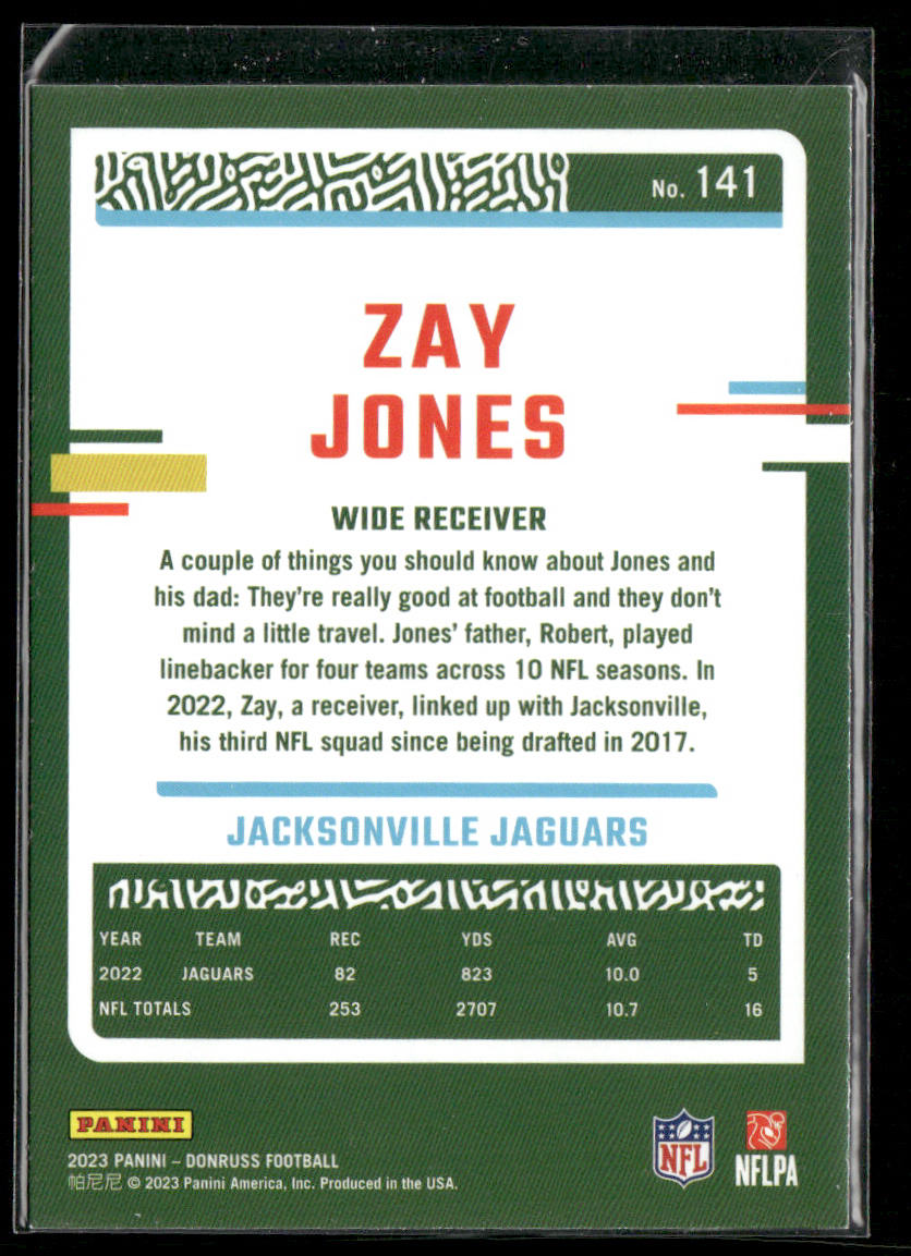 Zay Jones 2023 Donruss Press Proof Blue #141 Jacksonville Jaguars