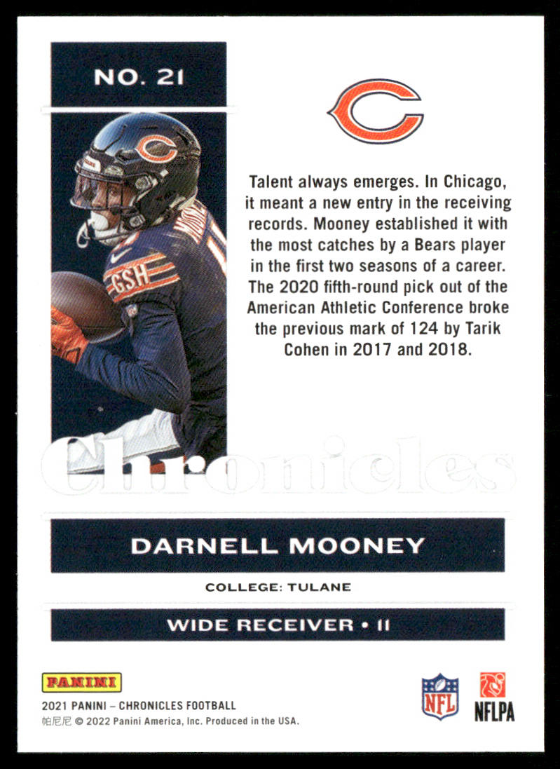 Darnell Mooney 2021 Panini Chronicles #21 Chicago Bears