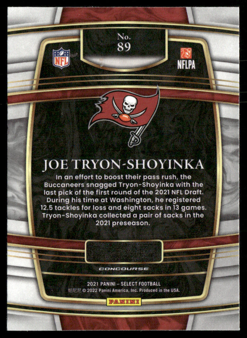 Joe Tryon-Shoyinka 2021 Panini Select #89 RC Tampa Bay Buccaneers