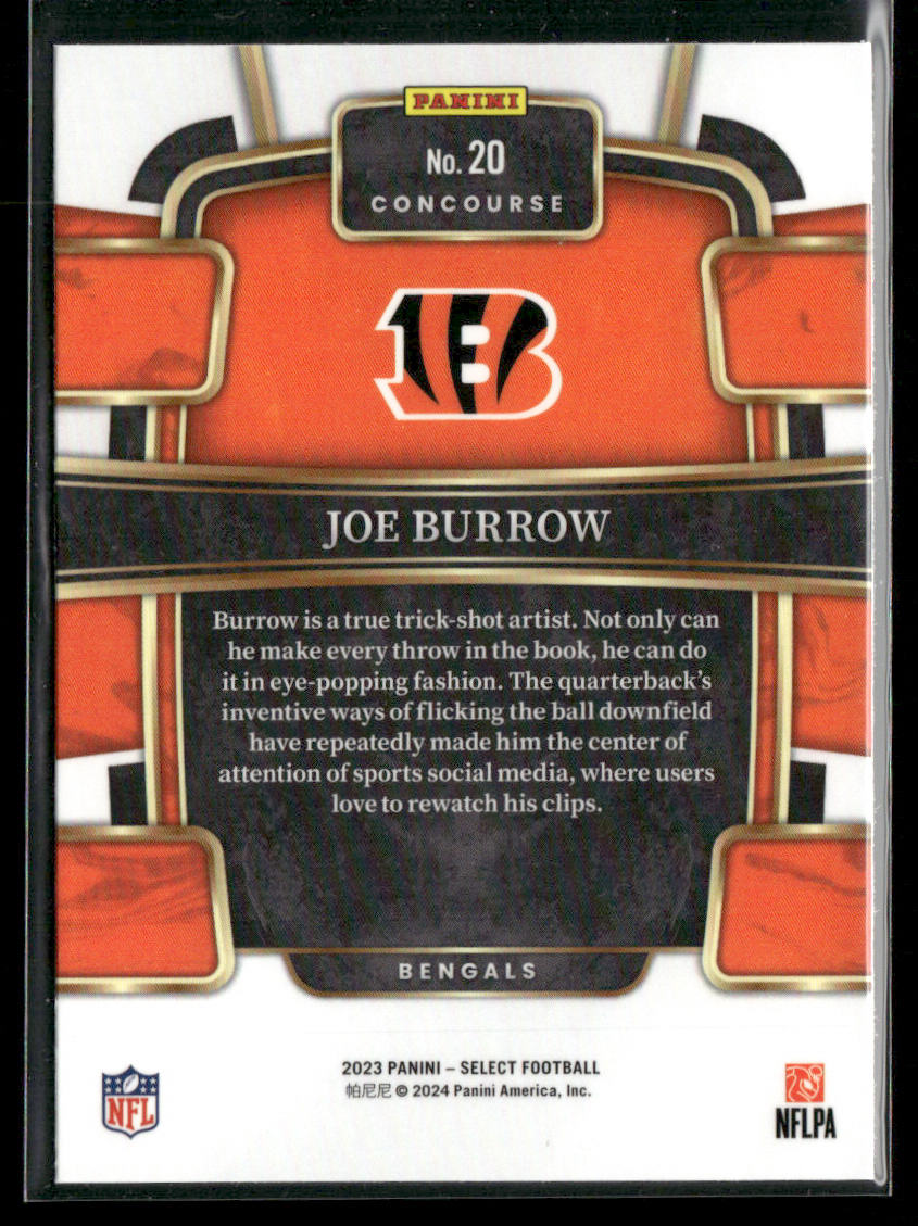 Joe Burrow 2023 Panini Select #20 Cincinnati Bengals