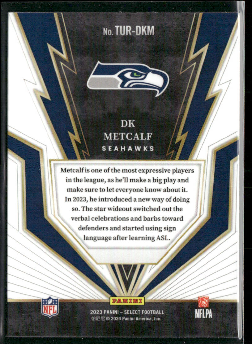 DK Metcalf 2023 Panini Select Turbocharged #TUR-DKM Seattle Seahawks
