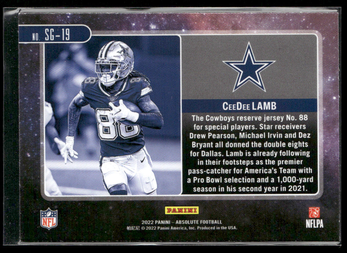 CeeDee Lamb 2022 Panini Absolute Star Gazing #SG-19 Dallas Cowboys