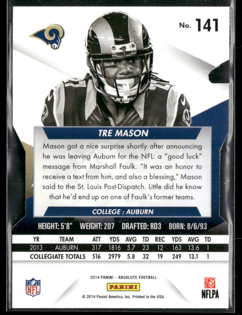 Tre Mason 2014 Panini Absolute Retail Red #141 RC St. Louis Rams