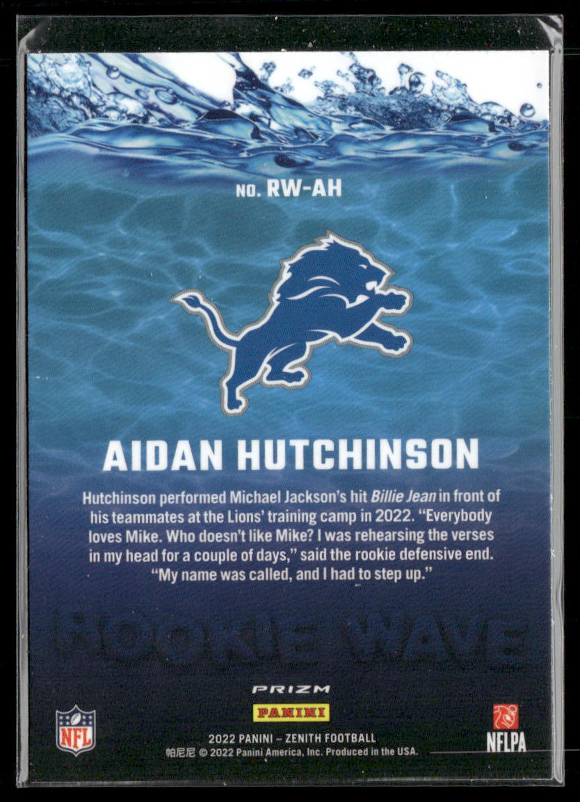 Aidan Hutchinson 2022 Zenith Rookie Wave #RW-AH Detroit Lions