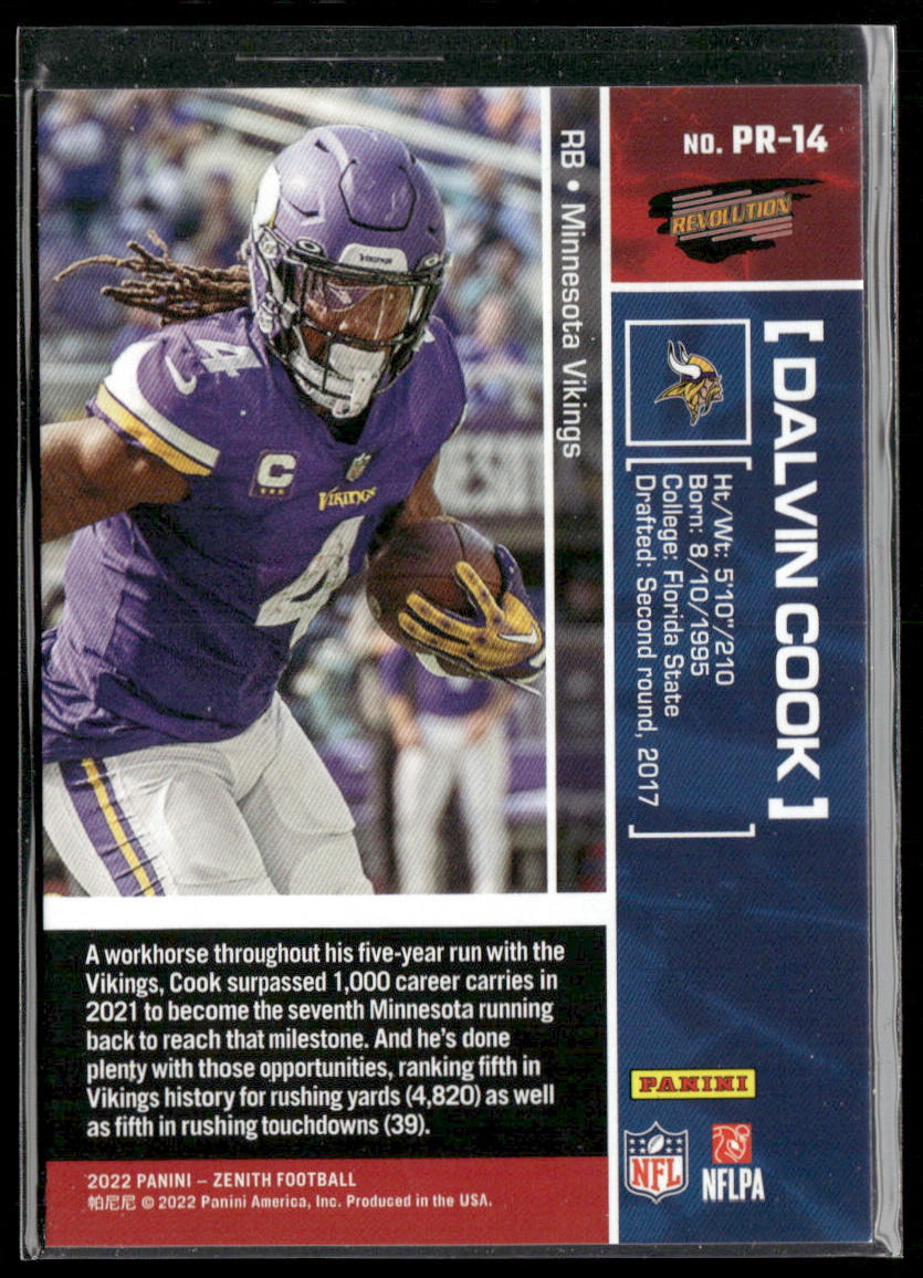Dalvin Cook 2022 Zenith Pacific Revolution #PR-14 Minnesota Vikings