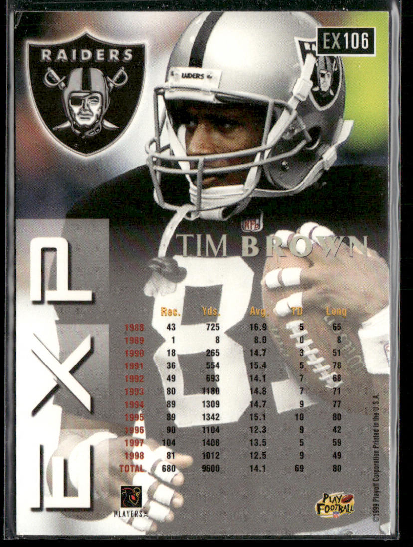 Tim Brown 1999 Playoff Prestige EXP #EX106 Oakland Raiders