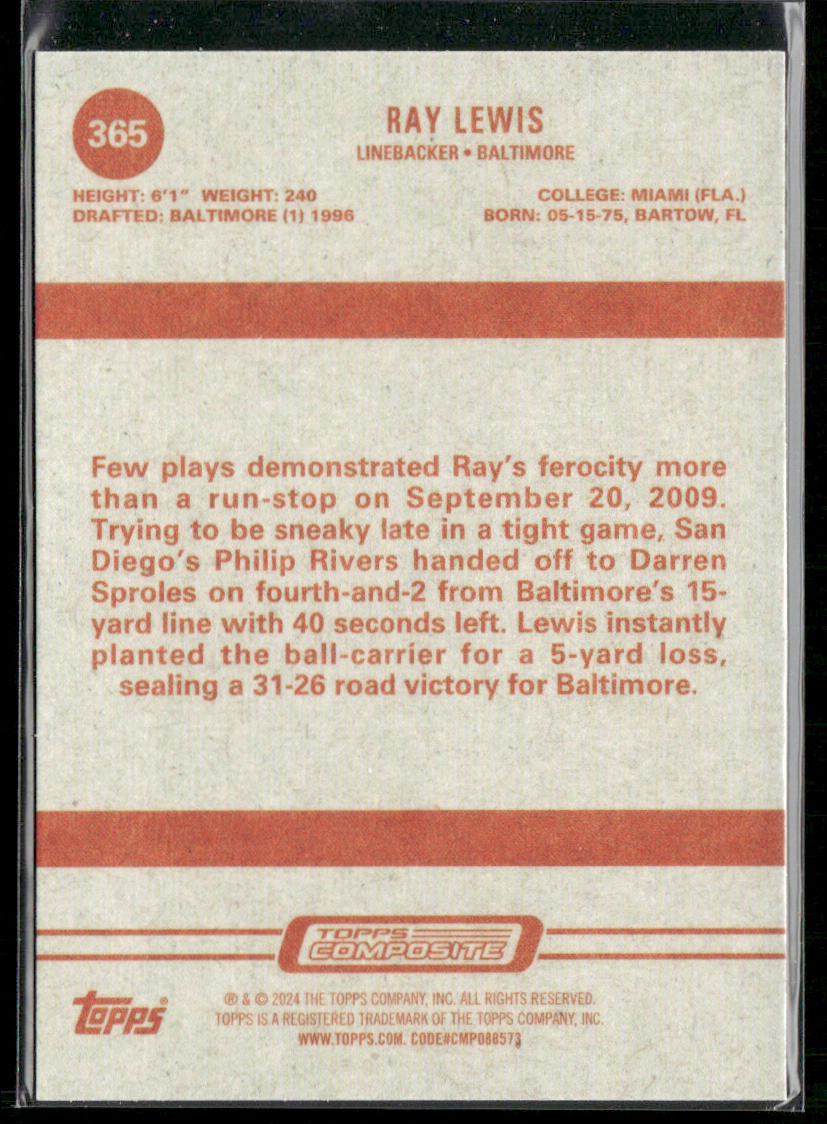 Ray Lewis 2023 Topps Composite #365 Baltimore Ravens