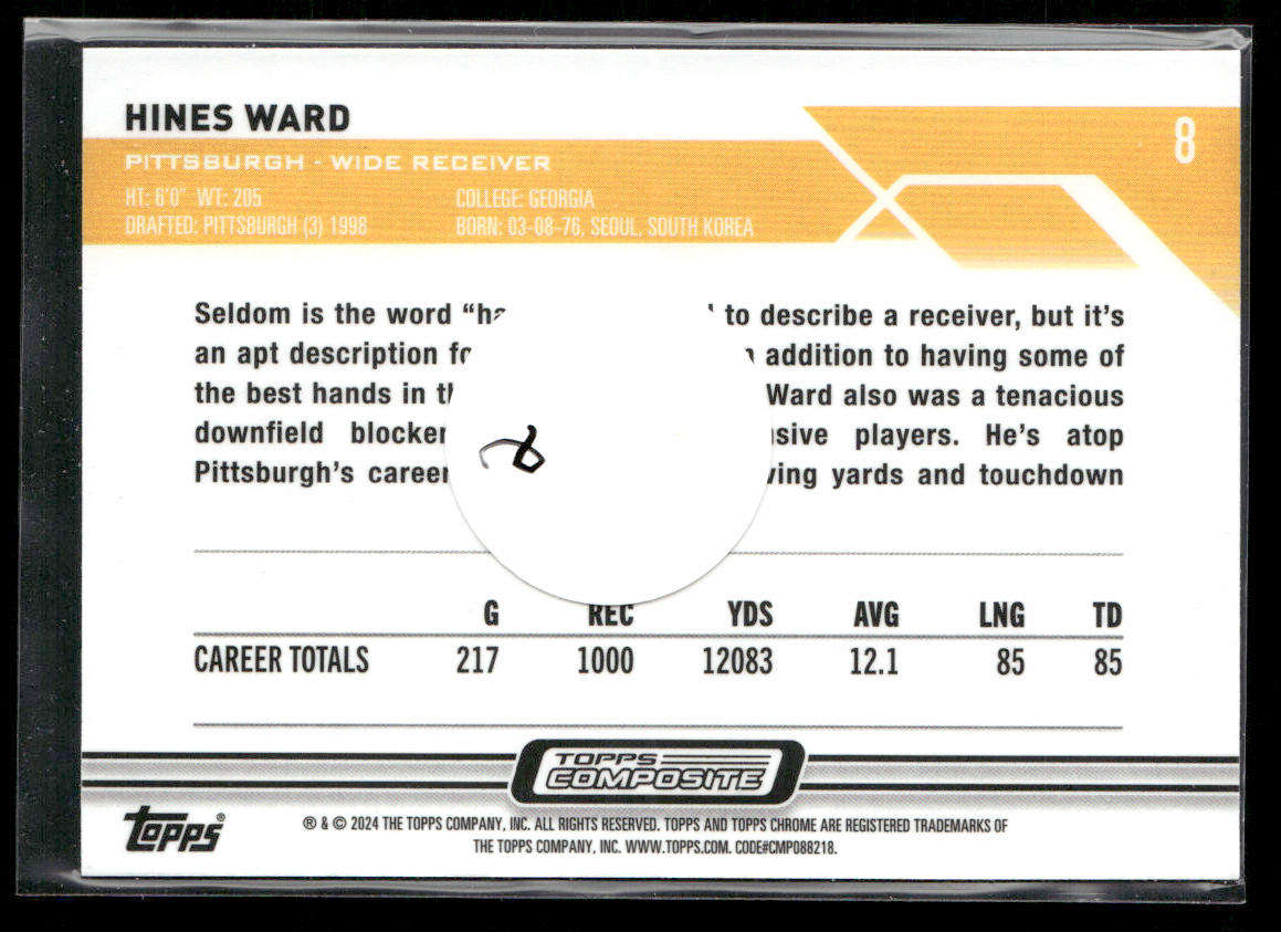 Hines Ward 2023 Topps Composite #8 Pittsburgh Steelers