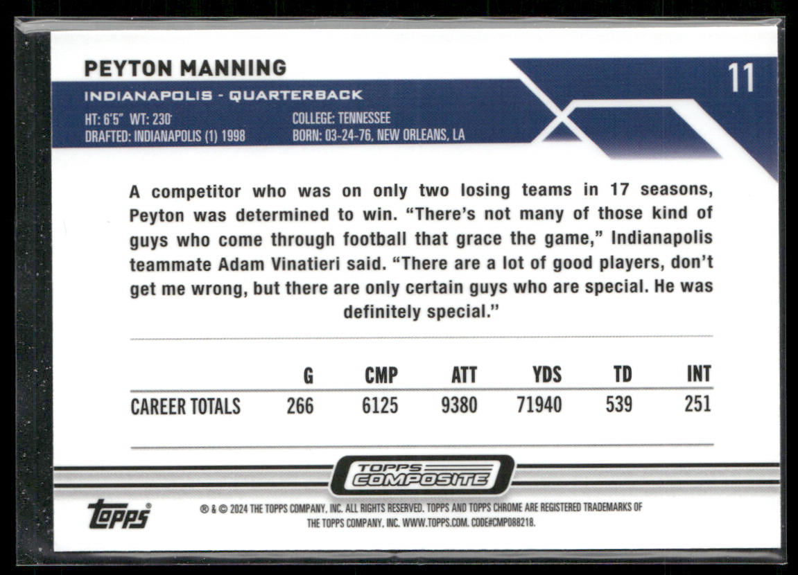 Peyton Manning 2023 Topps Composite #11 Indianapolis Colts