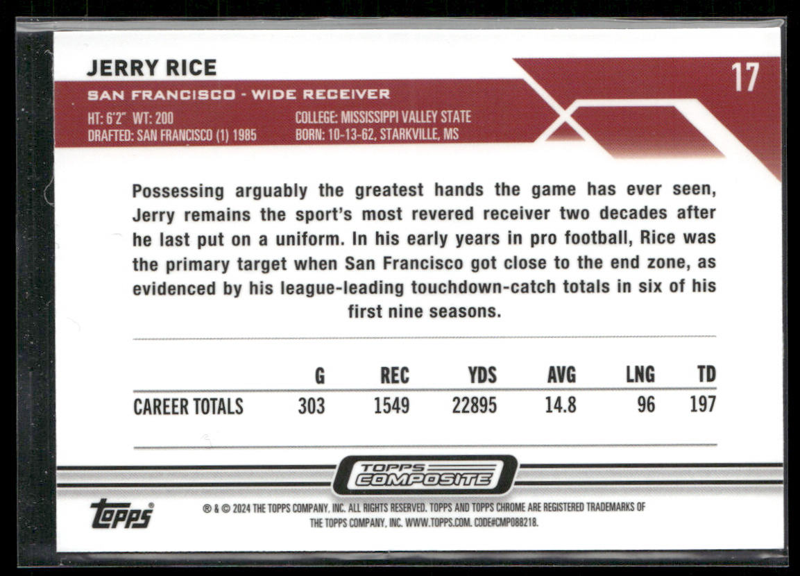 Jerry Rice 2023 Topps Composite #17 San Francisco 49ers