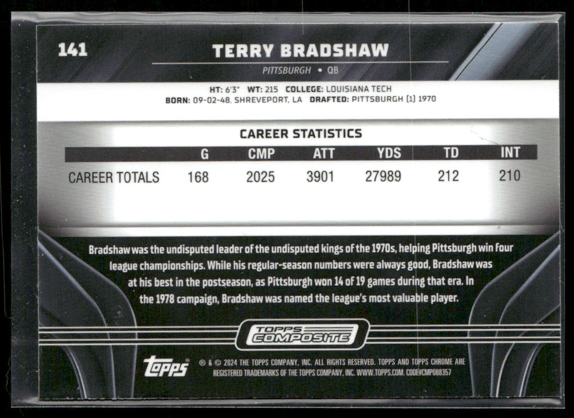 Terry Bradshaw 2023 Topps Composite #141 Pittsburgh Steelers