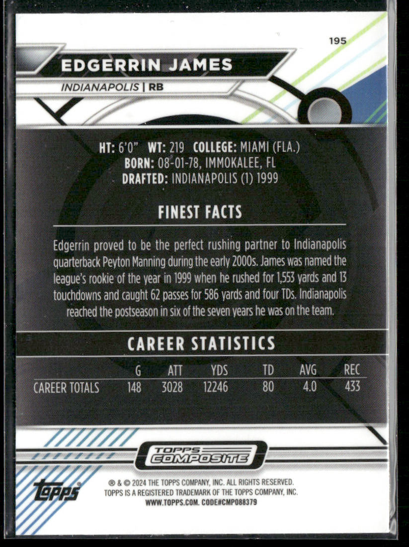 Edgerrin James 2023 Topps Composite #195 Indianapolis Colts