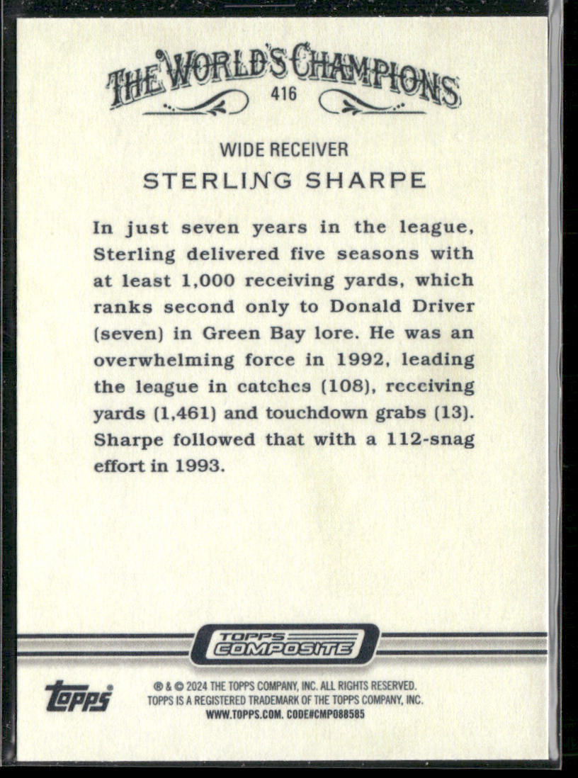 Sterling Sharpe 2023 Topps Composite #416 Green Bay Packers