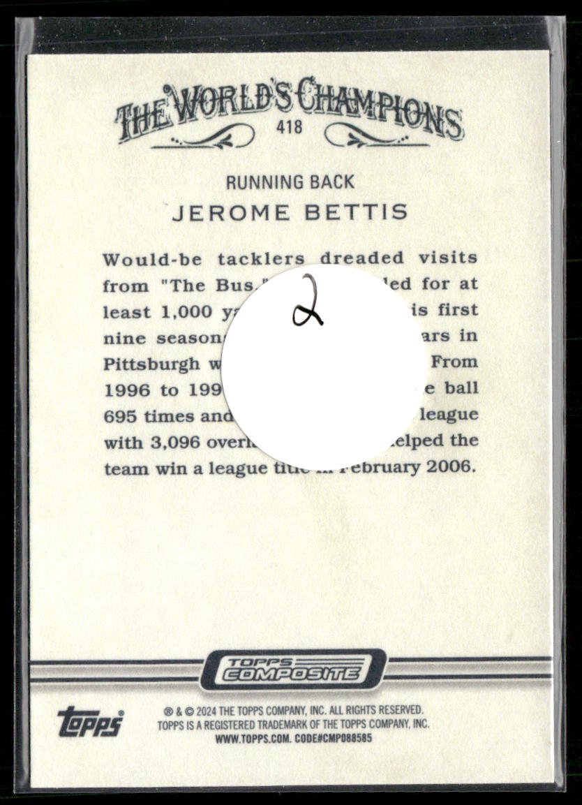 Jerome Bettis 2023 Topps Composite #418 Pittsburgh Steelers