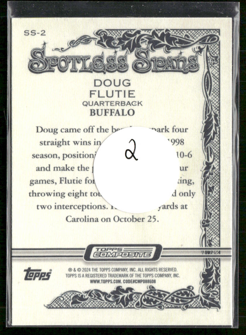 Doug Flutie 2023 Topps Composite Spotless Spans #SS-2 Buffalo Bills