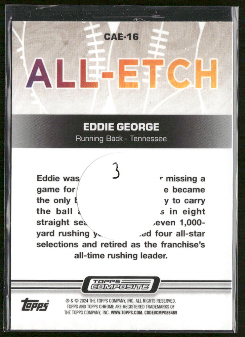 Eddie George 2023 Topps Composite Chrome All-Etch #CAE-16 Tennessee Titans