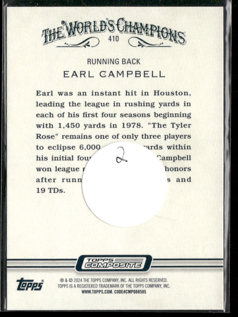 Earl Campbell 2023 Topps Composite Allen & Ginter Silver Portrait #410
