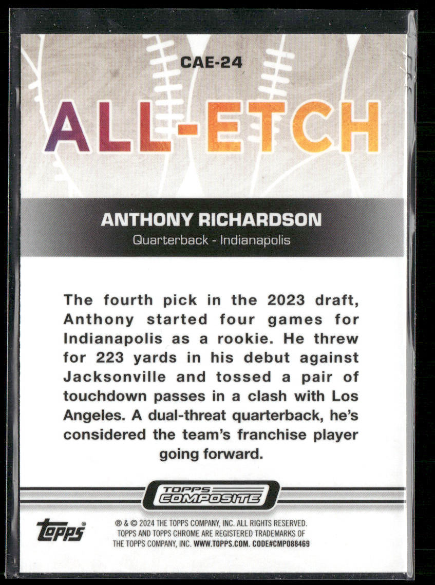 Anthony Richardson 2023 Topps Composite Chrome All-Etch #CAE-24 Colts