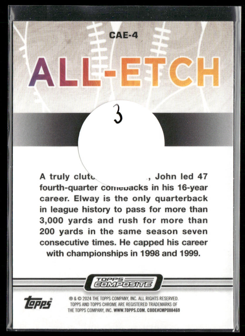 John Elway 2023 Topps Composite Chrome All-Etch #CAE-4 Denver Broncos
