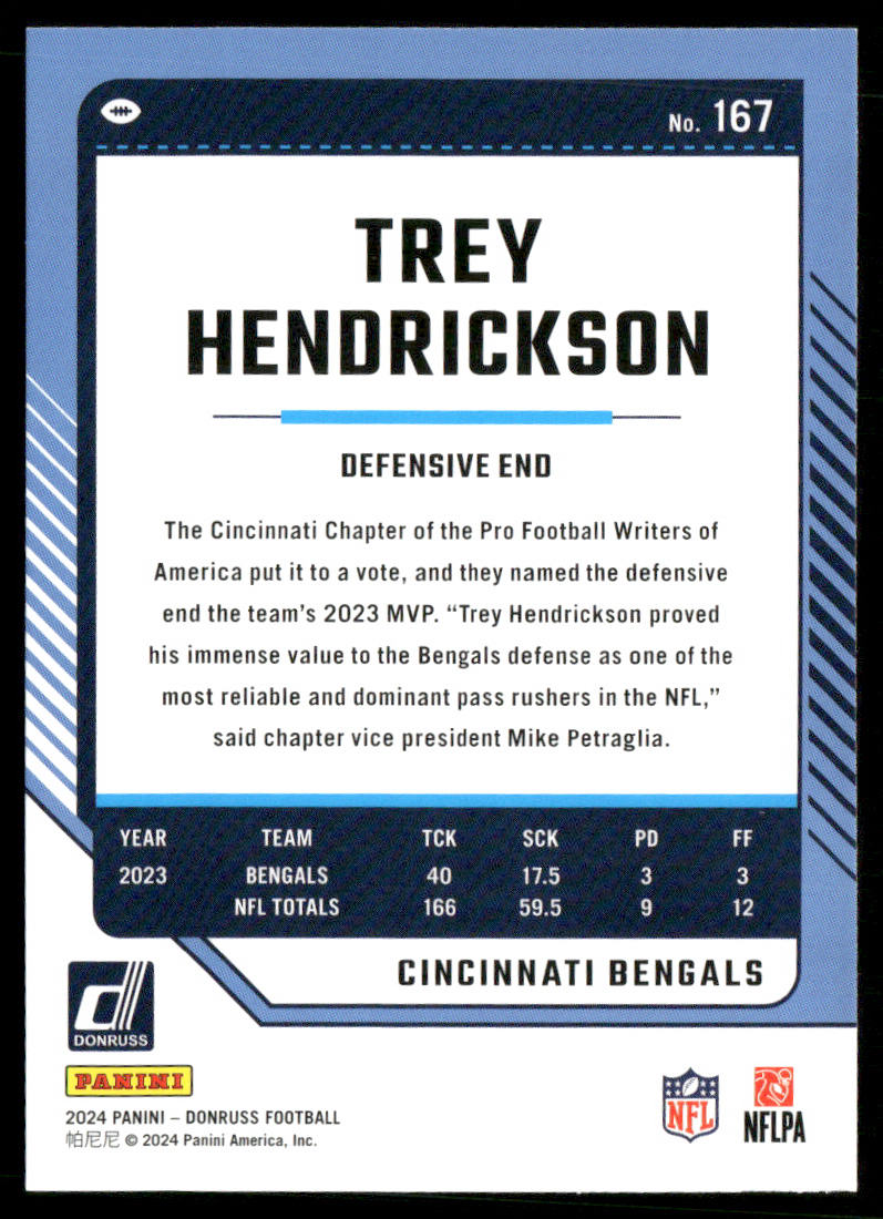 Trey Hendrickson 2024 Donruss #167 Cincinnati Bengals