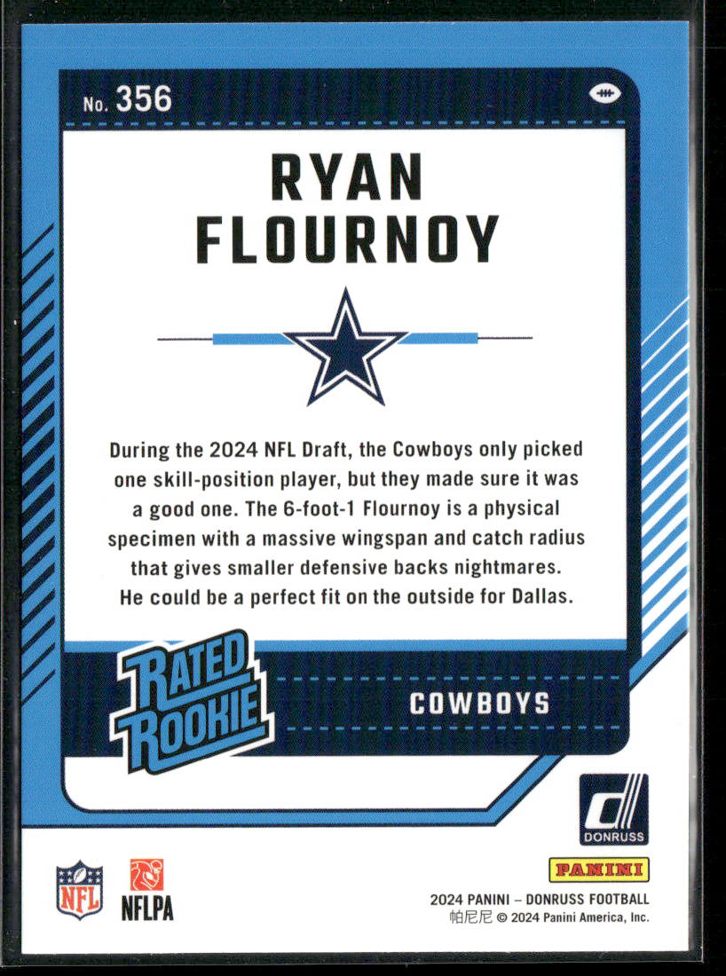 Ryan Flournoy 2024 Donruss Press Proof Red #356 RC Dallas Cowboys