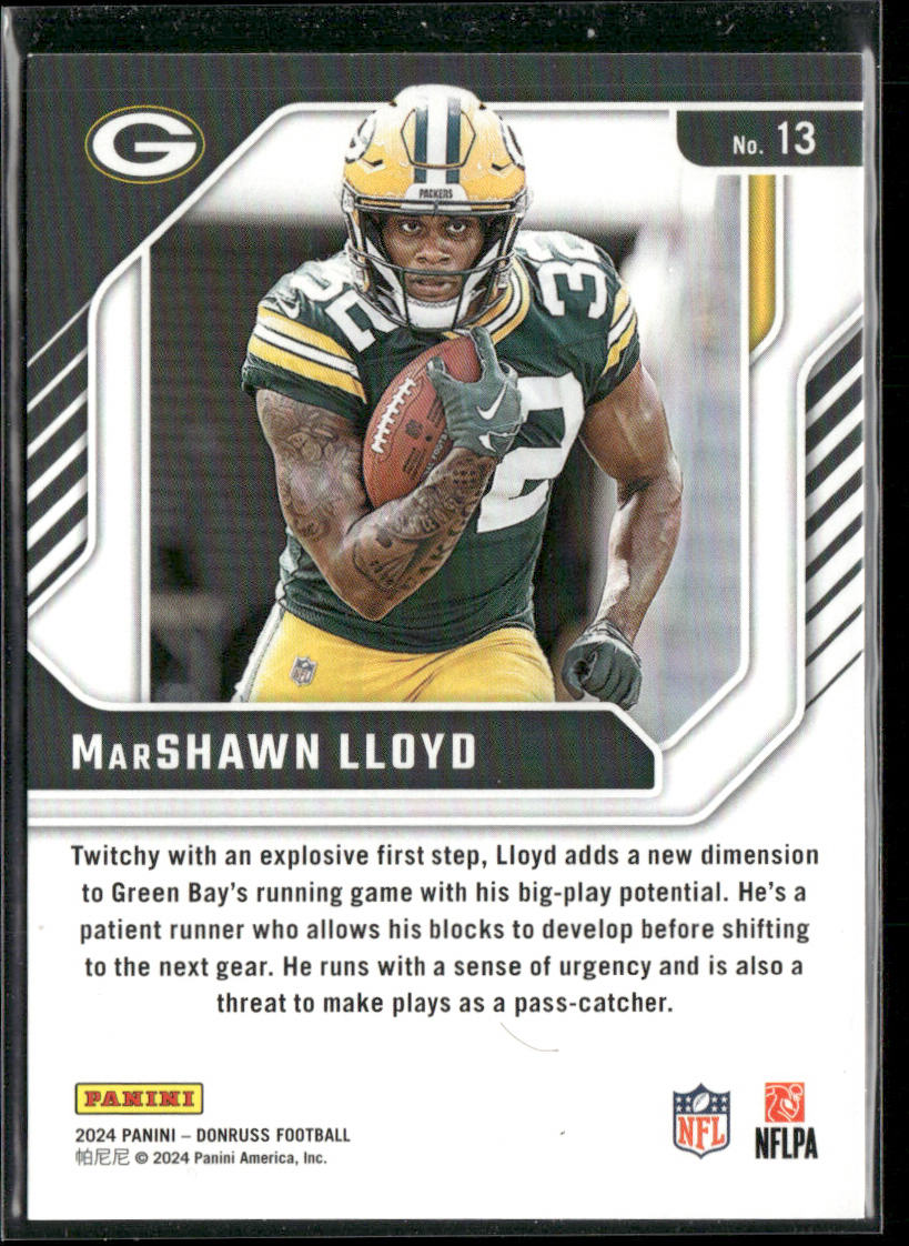 MarShawn Lloyd 2024 Donruss The Elite Series Rookies #13 Green Bay Packers